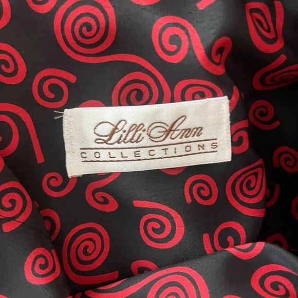 Vintage Lilli Ann Collections Secretary Ascot Button Down Blouse  Abstract Print - Picture 9 of 12